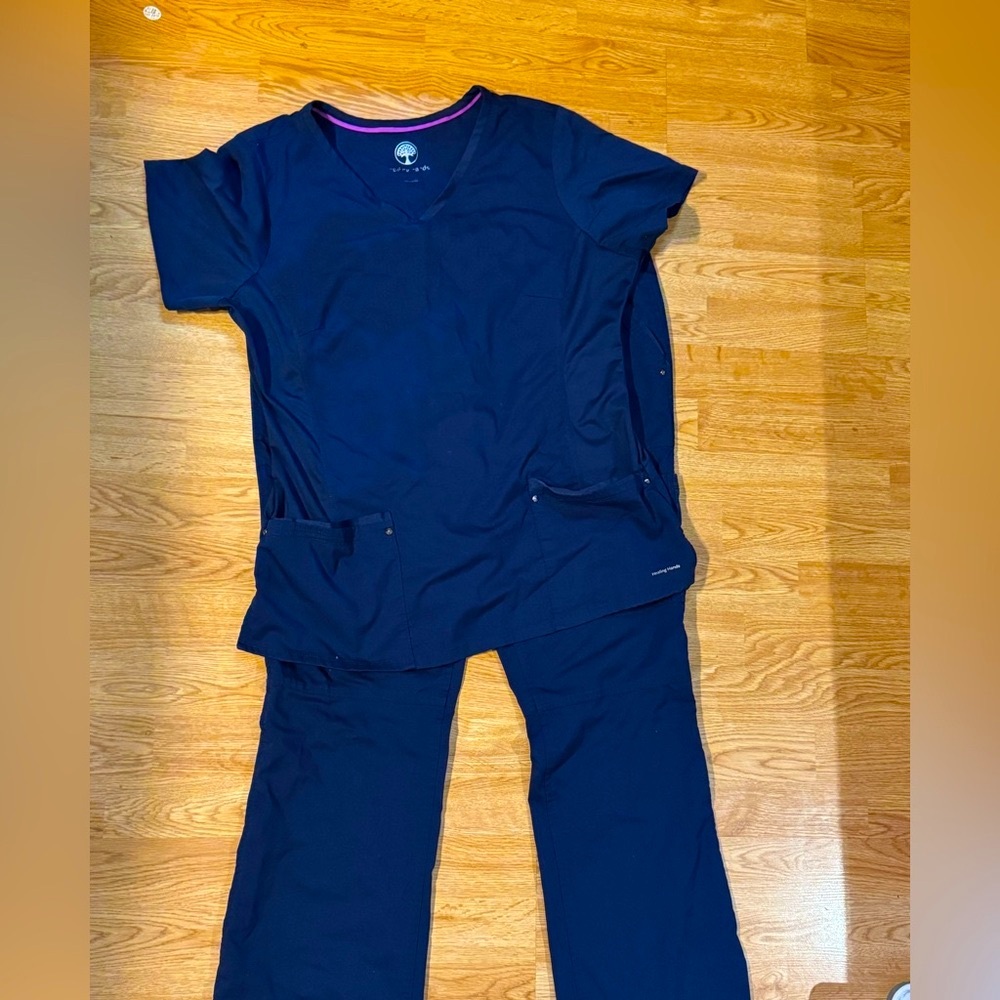 Healing Hands Navy Blue scrub set